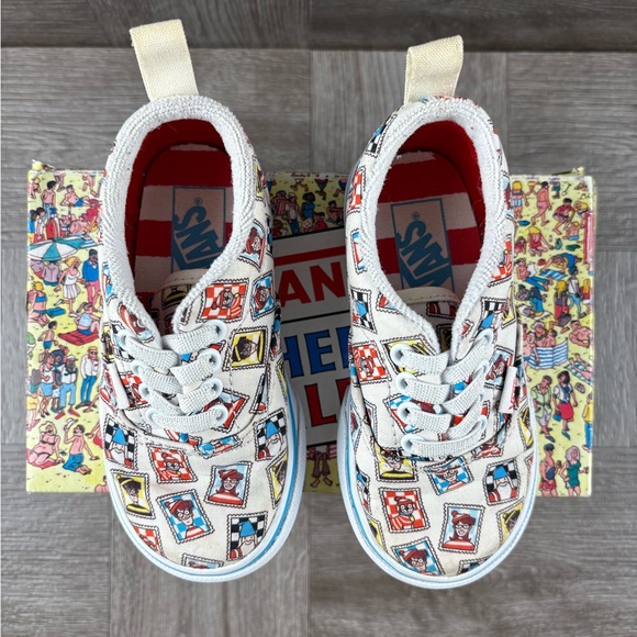 Vans x (Where’s Waldo?) Postage Toddler Size 6.5 Sneakers Shoes All Over Print - Picture 3 of 14